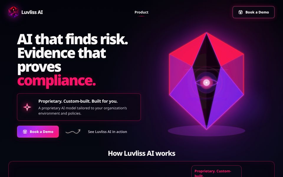 Screenshot of the Luvliss website homepage